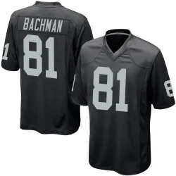 Men's Alex Bachman Las Vegas Raiders No.81 Game Team Color Jersey - Black
