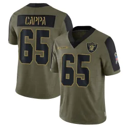 Men's Alex Cappa Las Vegas Raiders No.65 Limited 2021 Salute To Service Jersey - Olive