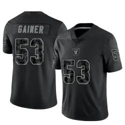 Men's Amari Gainer Las Vegas Raiders No.53 Limited Reflective Jersey - Black