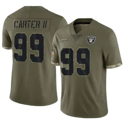 Men's Andre Carter II Las Vegas Raiders No.99 Limited 2022 Salute To Service Jersey - Olive
