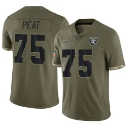 Men's Andrus Peat Las Vegas Raiders No.75 Limited 2022 Salute To Service Jersey - Olive
