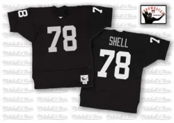 Men's Art Shell Las Vegas Raiders No.78 Authentic Team Color Throwback Jersey - Black