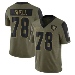 Men's Art Shell Las Vegas Raiders No.78 Limited 2021 Salute To Service Jersey - Olive