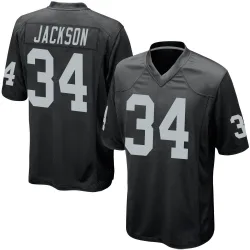 Men's Bo Jackson Las Vegas Raiders No.34 Game Team Color Jersey - Black