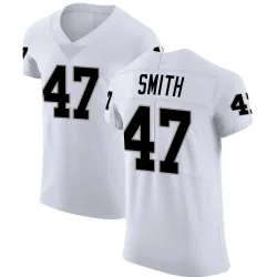 Men's Brandon Smith Las Vegas Raiders No.47 Elite Vapor Untouchable Jersey - White