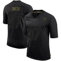 Men's Brandon Smith Las Vegas Raiders No.47 Limited 2020 Salute To Service Jersey - Black