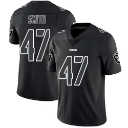 Men's Brandon Smith Las Vegas Raiders No.47 Limited Jersey - Black Impact