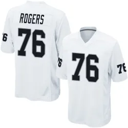Men's Caleb Rogers Las Vegas Raiders No.76 Game Jersey - White