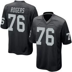 Men's Caleb Rogers Las Vegas Raiders No.76 Game Team Color Jersey - Black