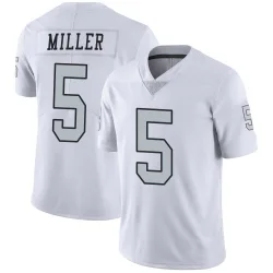 Men's Cam Miller Las Vegas Raiders No.5 Limited Color Rush Jersey - White