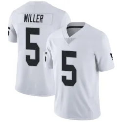 Men's Cam Miller Las Vegas Raiders No.5 Limited Vapor Untouchable Jersey - White