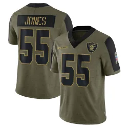 Men's Chandler Jones Las Vegas Raiders No.55 Limited 2021 Salute To Service Jersey - Olive