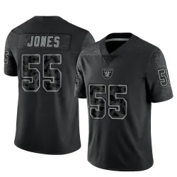 Men's Chandler Jones Las Vegas Raiders No.55 Limited Reflective Jersey - Black