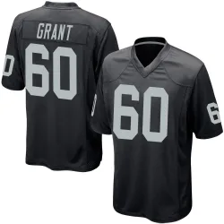 Men's Charles Grant Las Vegas Raiders No.60 Game Team Color Jersey - Black
