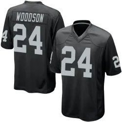 Men's Charles Woodson Las Vegas Raiders No.24 Game Team Color Jersey - Black