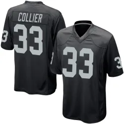 Men's Chris Collier Las Vegas Raiders No.33 Game Team Color Jersey - Black