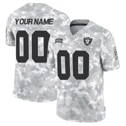 Men's Custom Las Vegas Raiders No.00 Limited 2024 Salute to Service Jersey - Arctic Camo