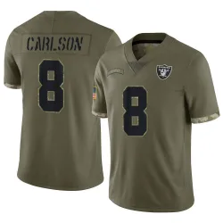 Men's Daniel Carlson Las Vegas Raiders No.8 Limited 2022 Salute To Service Jersey - Olive