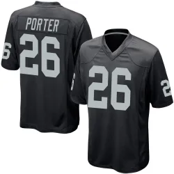 Men's Darien Porter Las Vegas Raiders No.26 Game Team Color Jersey - Black