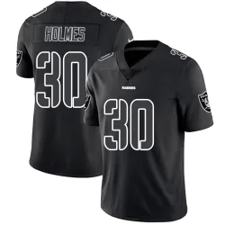 Men's Darnay Holmes Las Vegas Raiders No.30 Limited Jersey - Black Impact