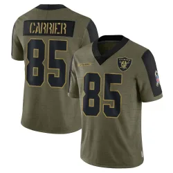 Men's Derek Carrier Las Vegas Raiders No.85 Limited 2021 Salute To Service Jersey - Olive