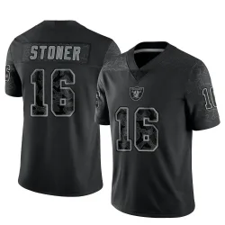 Men's Dillon Stoner Las Vegas Raiders No.16 Limited Reflective Jersey - Black