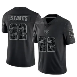 Men's Eric Stokes Las Vegas Raiders No.22 Limited Reflective Jersey - Black