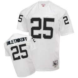Men's Fred Biletnikoff Las Vegas Raiders No.25 Authentic Throwback Jersey - White
