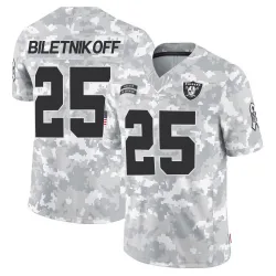 Men's Fred Biletnikoff Las Vegas Raiders No.25 Limited 2024 Salute to Service Jersey - Arctic Camo
