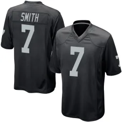 Men's Geno Smith Las Vegas Raiders No.7 Game Team Color Jersey - Black