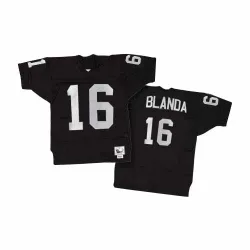 Men's George Blanda Las Vegas Raiders No.16 Authentic Throwback Jersey - Black