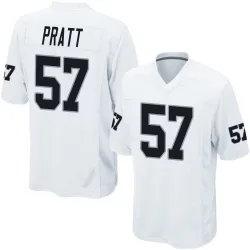 Men's Germaine Pratt Las Vegas Raiders No.57 Game Jersey - White