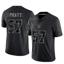 Men's Germaine Pratt Las Vegas Raiders No.57 Limited Reflective Jersey - Black