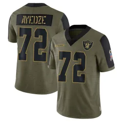 Men's Gottlieb Ayedze Las Vegas Raiders No.72 Limited 2021 Salute To Service Jersey - Olive