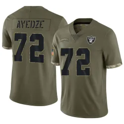 Men's Gottlieb Ayedze Las Vegas Raiders No.72 Limited 2022 Salute To Service Jersey - Olive