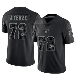 Men's Gottlieb Ayedze Las Vegas Raiders No.72 Limited Reflective Jersey - Black