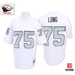 Men's Howie Long Las Vegas Raiders No.75 Authentic Mitchell And Ness Silver No. Jersey - White