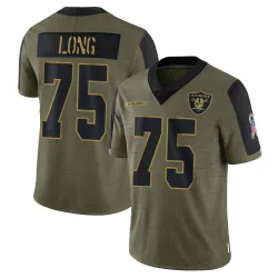 Men's Howie Long Las Vegas Raiders No.75 Limited 2021 Salute To Service Jersey - Olive