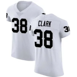 Men's Hudson Clark Las Vegas Raiders No.38 Elite Vapor Untouchable Jersey - White