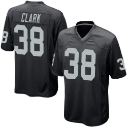 Men's Hudson Clark Las Vegas Raiders No.38 Game Team Color Jersey - Black