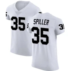 Men's Isaiah Spiller Las Vegas Raiders No.35 Elite Vapor Untouchable Jersey - White