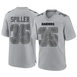 Men's Isaiah Spiller Las Vegas Raiders No.35 Game Atmosphere Fashion Jersey - Gray