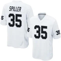 Men's Isaiah Spiller Las Vegas Raiders No.35 Game Jersey - White