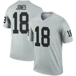 Men's Jack Jones Las Vegas Raiders No.18 Legend Inverted Silver Jersey