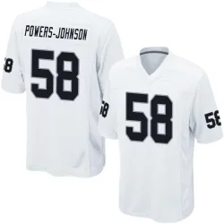 Men's Jackson Powers-Johnson Las Vegas Raiders No.58 Game Jersey - White