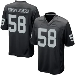 Men's Jackson Powers-Johnson Las Vegas Raiders No.58 Game Team Color Jersey - Black