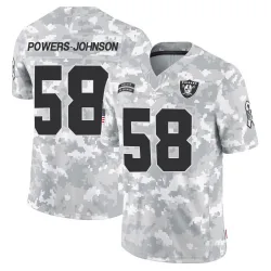 Men's Jackson Powers-Johnson Las Vegas Raiders No.58 Limited 2024 Salute to Service Jersey - Arctic Camo