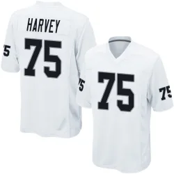 Men's Jahfari Harvey Las Vegas Raiders No.75 Game Jersey - White