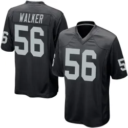 Men's Jailin Walker Las Vegas Raiders No.56 Game Team Color Jersey - Black