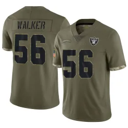 Men's Jailin Walker Las Vegas Raiders No.56 Limited 2022 Salute To Service Jersey - Olive